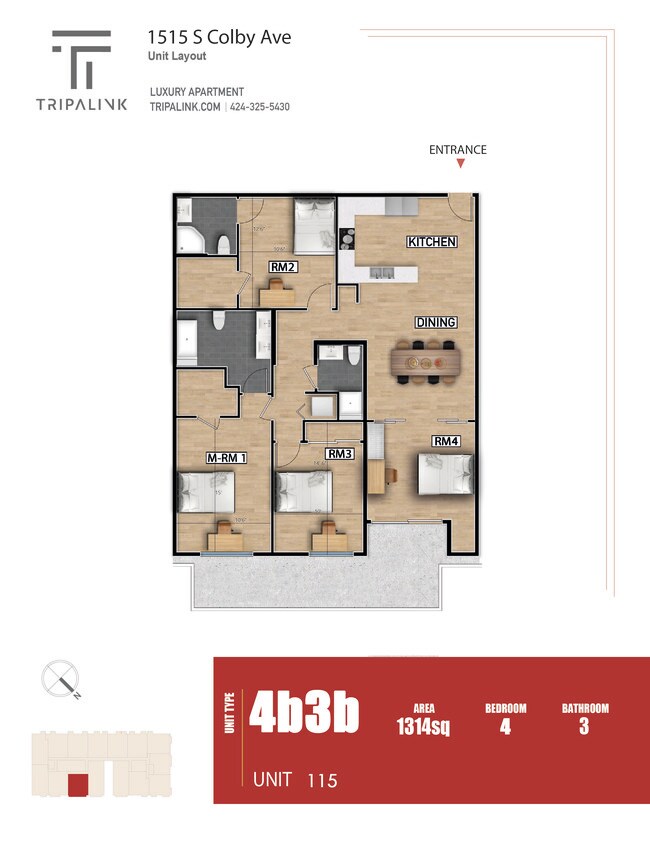 Floorplan - 1515 Colby Ave