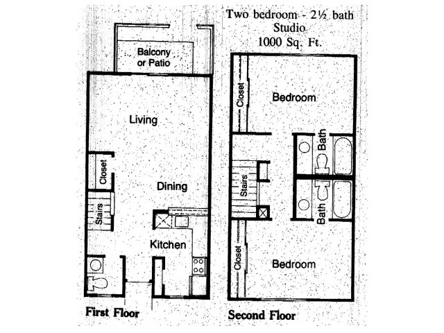 2BA/2.5BA TOWNHOUSE - Cottonwood Apartments