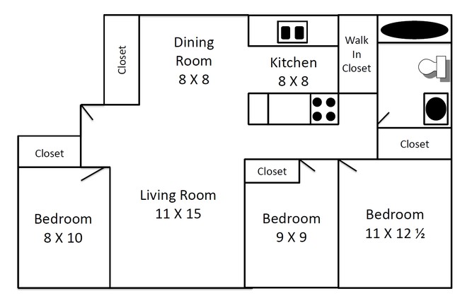 3BR/1BA - Heather Court Apartments