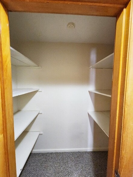 Large hall closet with shelving on both sides - 216 5th St