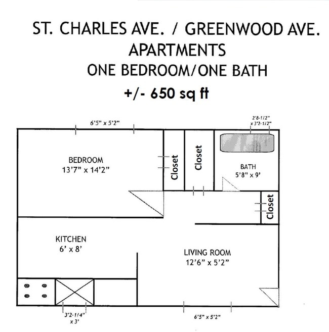 1BR/1BA - St. Charles Apartments