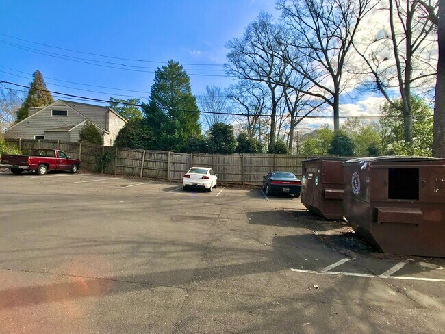 Middle parking lot/Trash dumpster 1 of 3 + Recycling dumpster - 2850 Fairway Dr