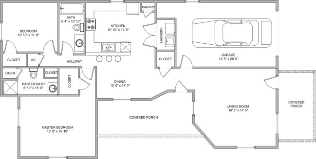 2BR/2BA - Barkley Estates