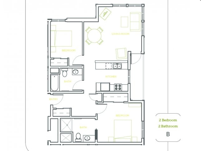 Two Bedroom B - Acadia Gardens