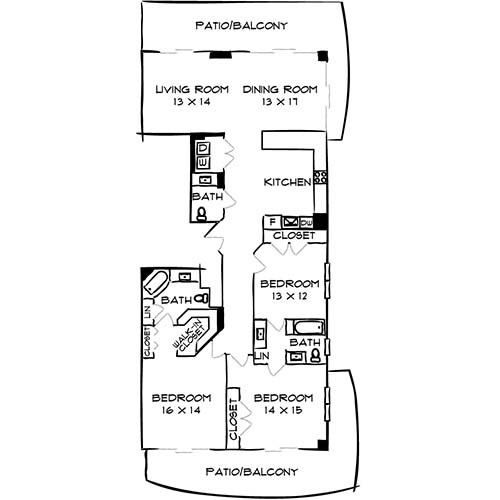 Floorplan - Flamingo South Beach