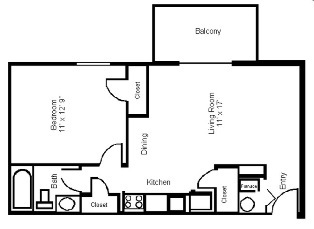 Elm - 1 Bedroom,1 Bath w/Balcony - Montana Valley