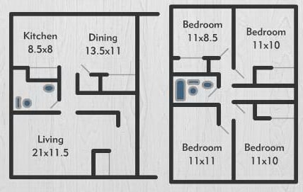 4BR / 1.5BA - Lincolnwood Apartments