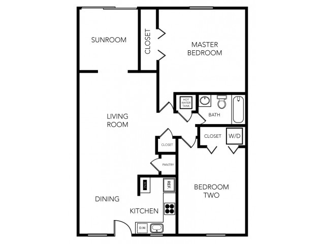 Two Bedroom, One Bath - Sailpointe Apartments