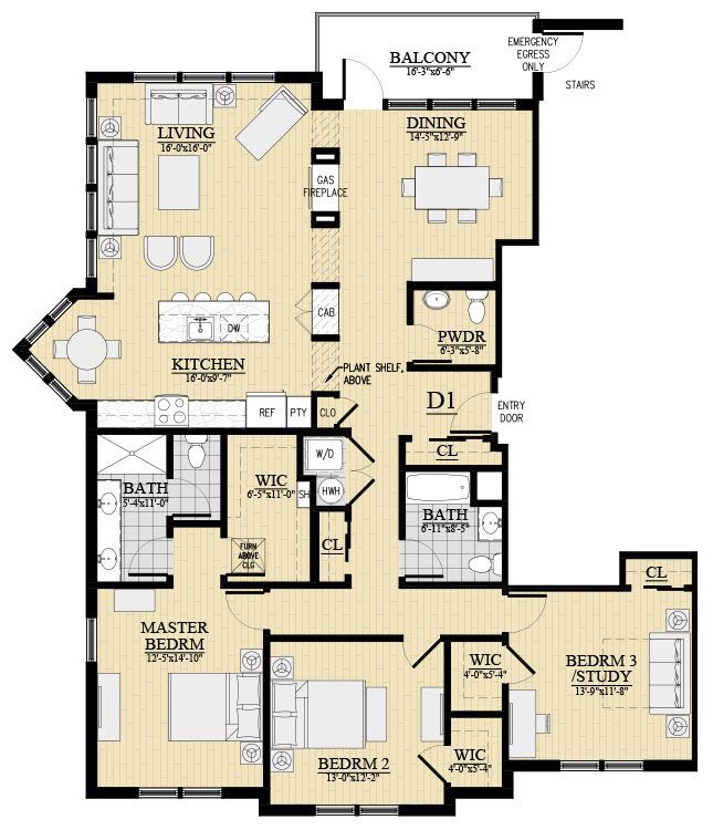 Floorplan - The Waterfront at Harbors