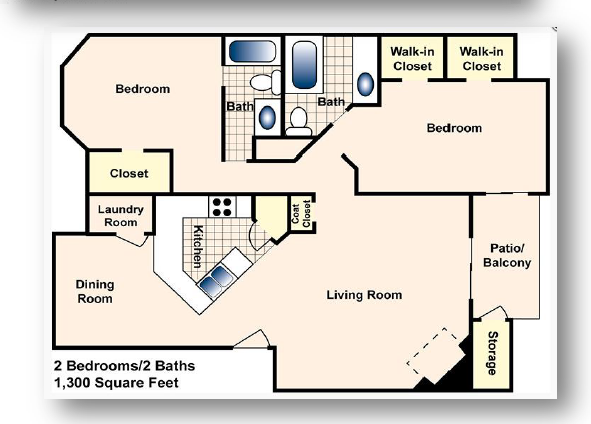 2x2 Flat.png - Park On Eldridge Apartments