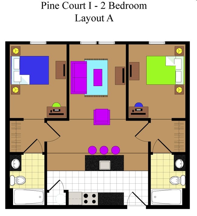 2BR/2BA - Pine Court I