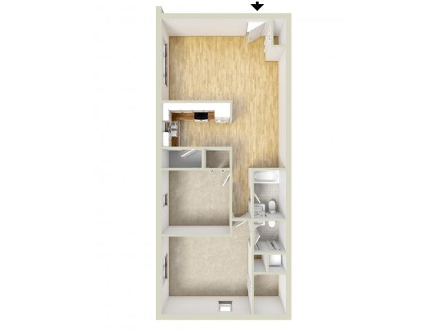 Two bedroom apartment floor plan - Allandale Village Apartments