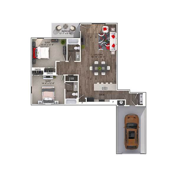 Floorplan - Reatta Ranch Apartments