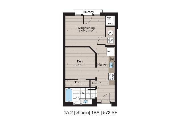 1A.2 Studio 1BA 573 SF - ICON Residences at The Rotunda