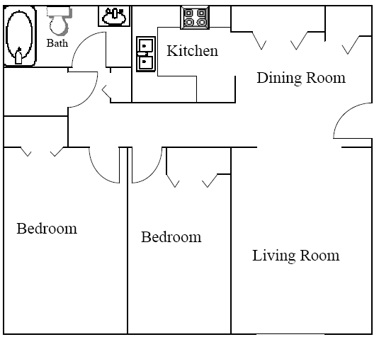 2BR/1BA - Northwinds Apartments