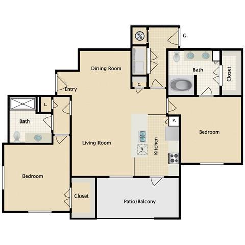 Floorplan - Sorrento at Deer Creek Apartment Homes