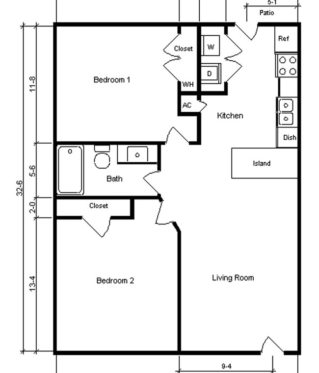 2BR/1BA - Cedar Creek Apartments