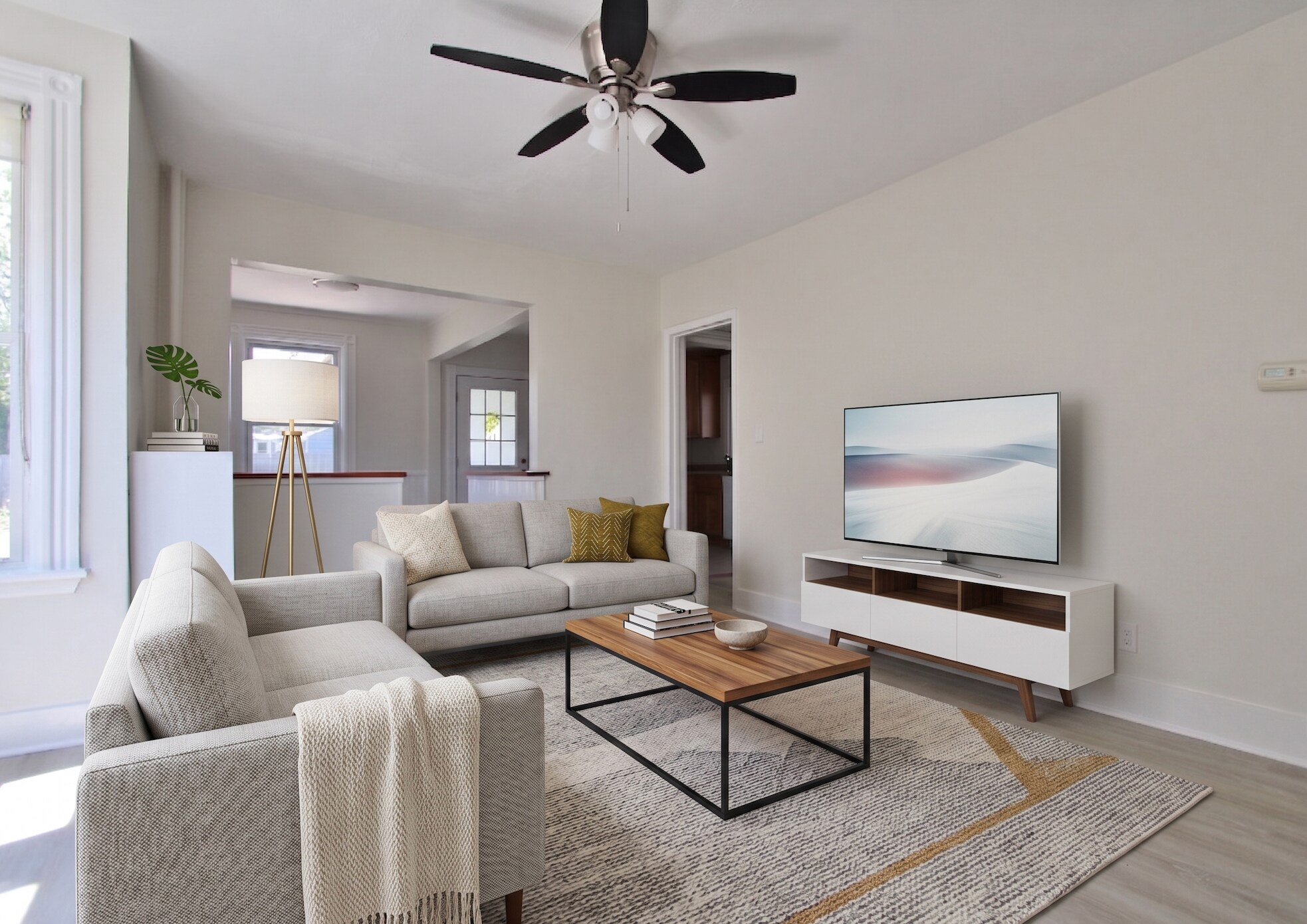Living Room Virtually Staged - 552 Cumberland St