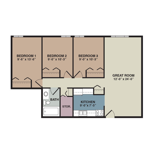 Floorplan - Afton View Apartments