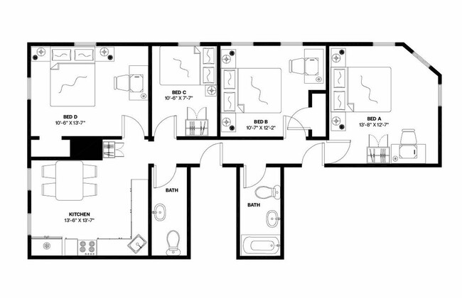 Building Photo - Private bedroom in 4 bed/1.5 bath Home