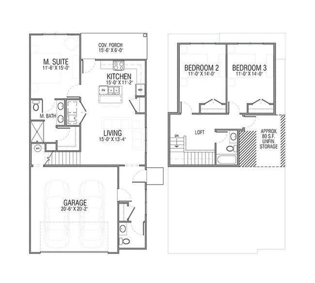 Tucson Floor Plan - The Cottages at Loganville