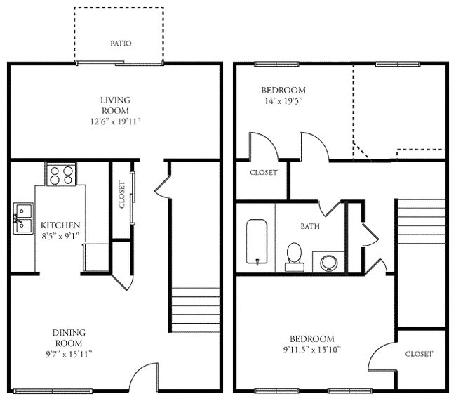 2BR/1BA 1140 sq ft - Coach Lantern Apartments, LLC