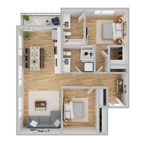 Arts Plaza 2 Bedroom 2 Bathroom B - Arts Plaza