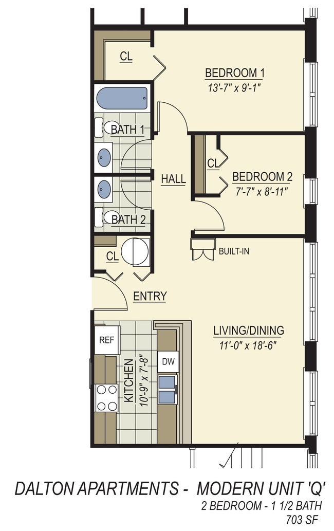 Unit Type Q - Dalton Apartments