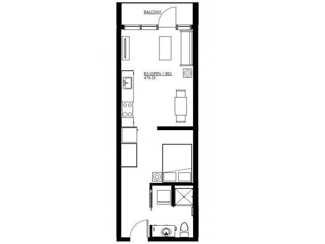 1x1 North - Montessa Apartments