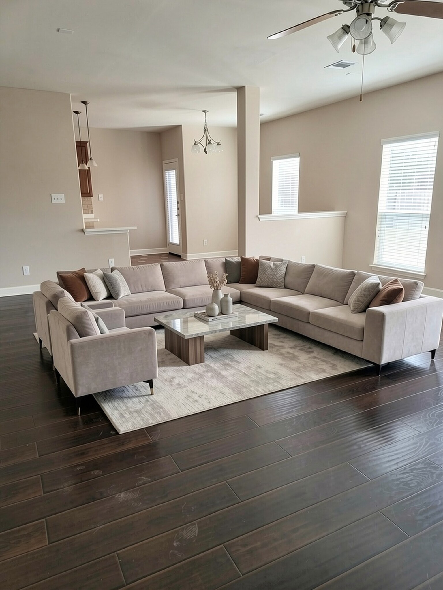 Living Room Staged - 21735 Thunder Basin