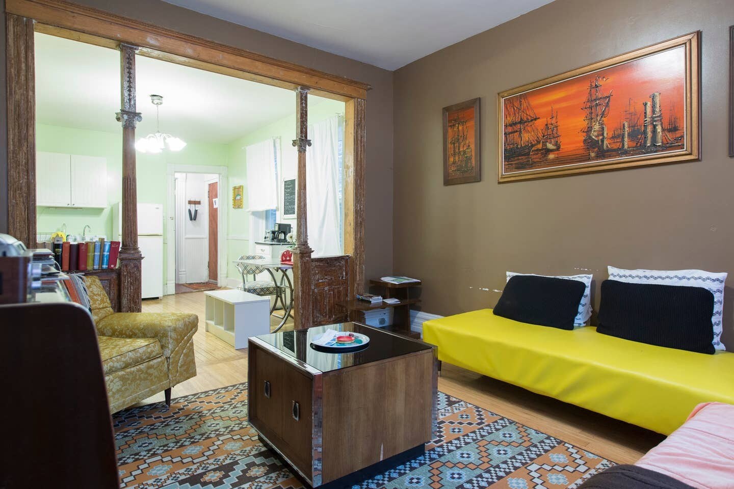 Staged pre-renovation photo of living room - 2640 West Thomas Street