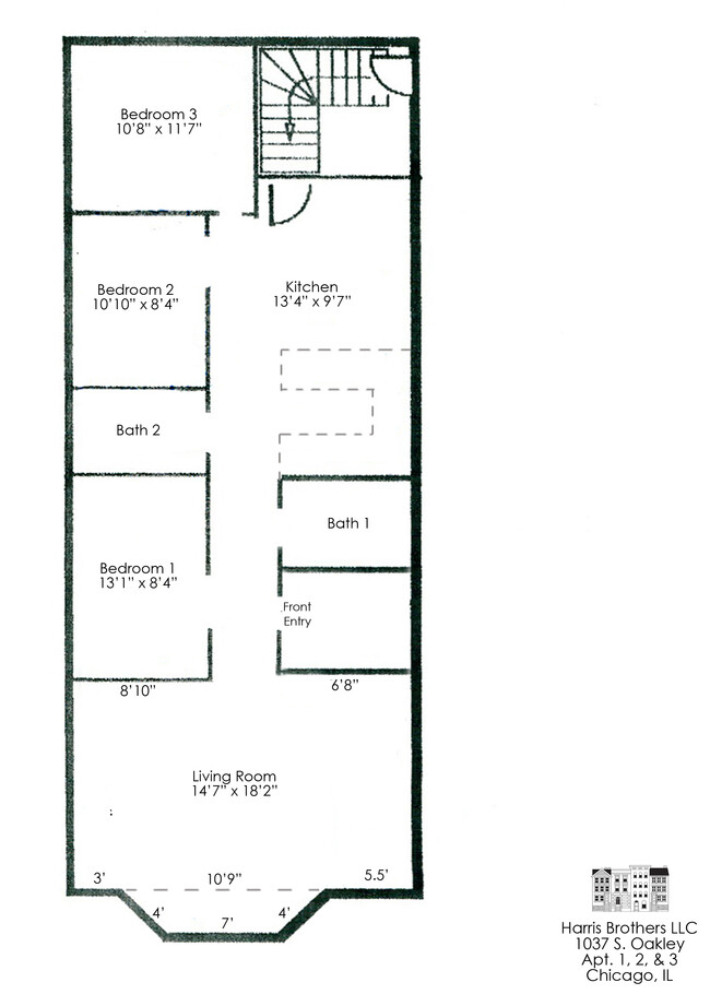 1037/1039 S. Oakley St. - Floorplan - Harris Point Chicago