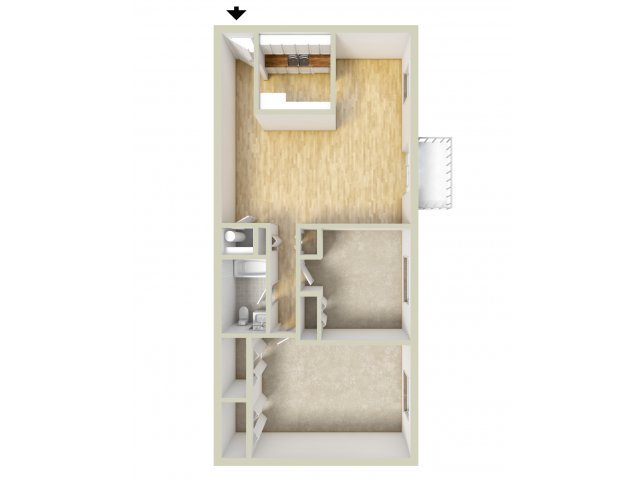 Two bedroom floor plan - Norwood House Apartments