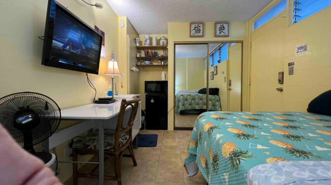 Microwave, Minifridge, Partial Kitchen, Mirrored closet doors - 2421 Ala Wai Blvd