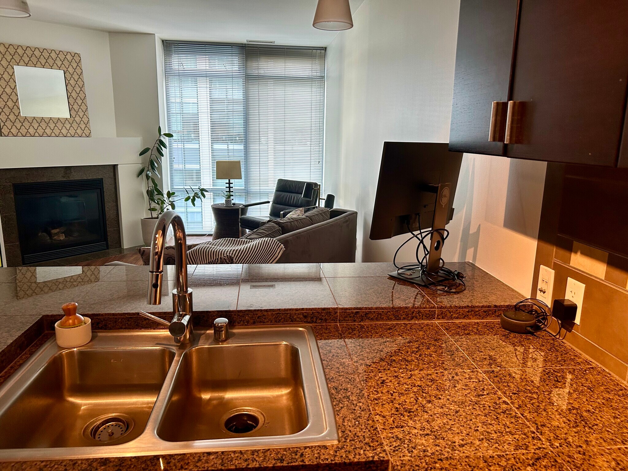 Kitchen/Living Area/Fireplace - 819 Virginia St
