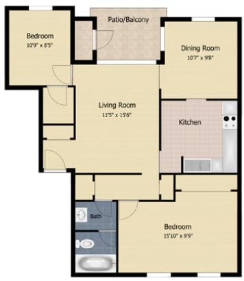 2BR/1BA - Woodlawn Village