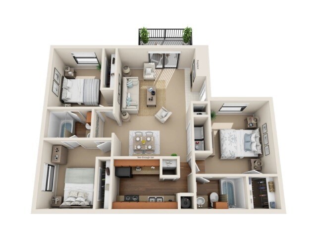 Floorplan - South Meadows Apartments