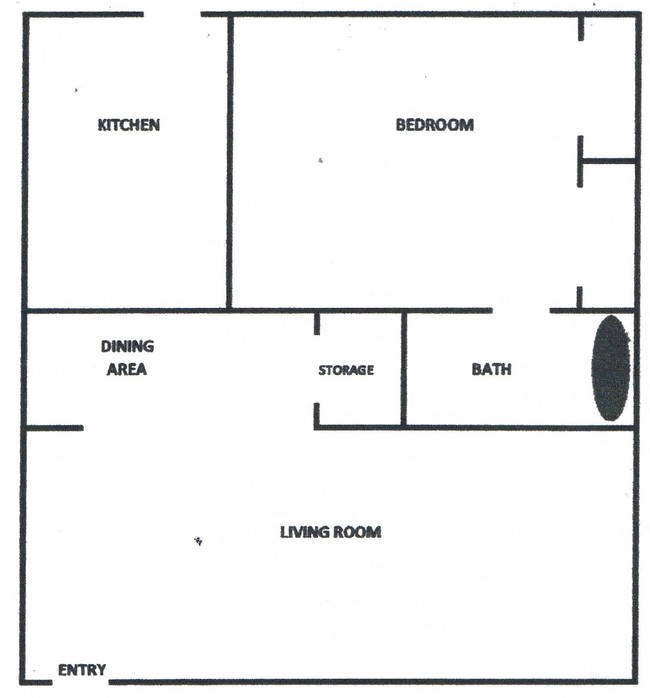 1BR/1B 850SF Floor Plan - Azul Door Apartments