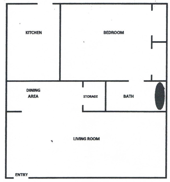 1BR/1B 850SF Floor Plan - Casa Della Apartments