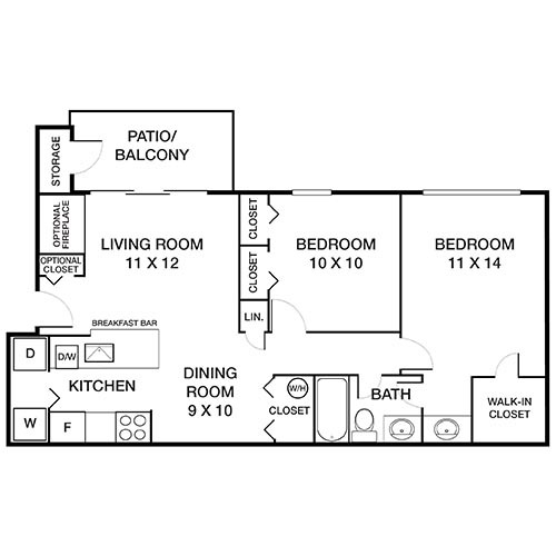 Floorplan - Shenandoah Crossing Apartment Homes