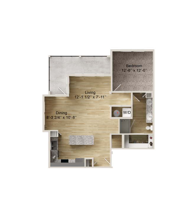 One Bedroom Apartment with a wrap-around balcony in Greenville, TX - Aspire at Greenville