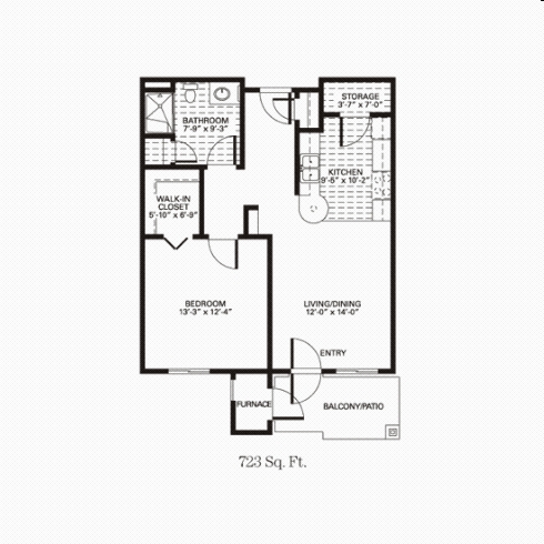 1BR/1BA - Trinity Courtyard