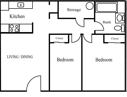 2BR/1BA - The Village At University Square