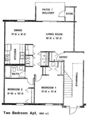 2BR/1BA - Water Dance Apartments