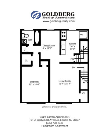 1BR/1BA - Clara Barton Apartments