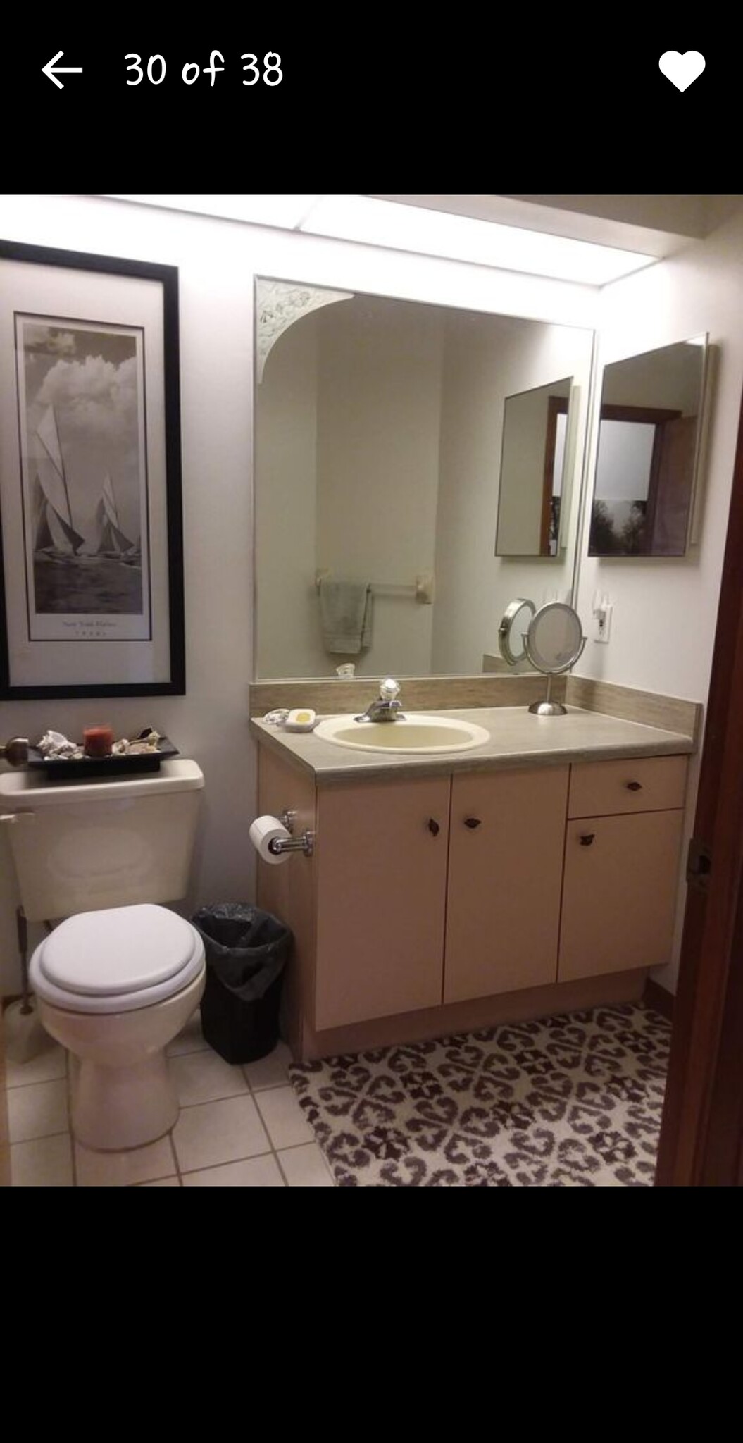 Now painted white, 2nd bathroom - 7639 Wells Ct