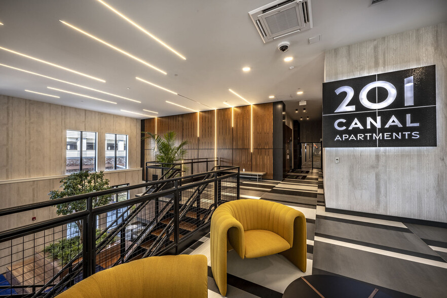 Lobby At Main Entrance With Backlit 201 Canal Apartments Sign - 201 Canal