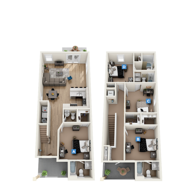 D6: 4BD | 4.5BA | 2000 SF - The Retreat at Tampa