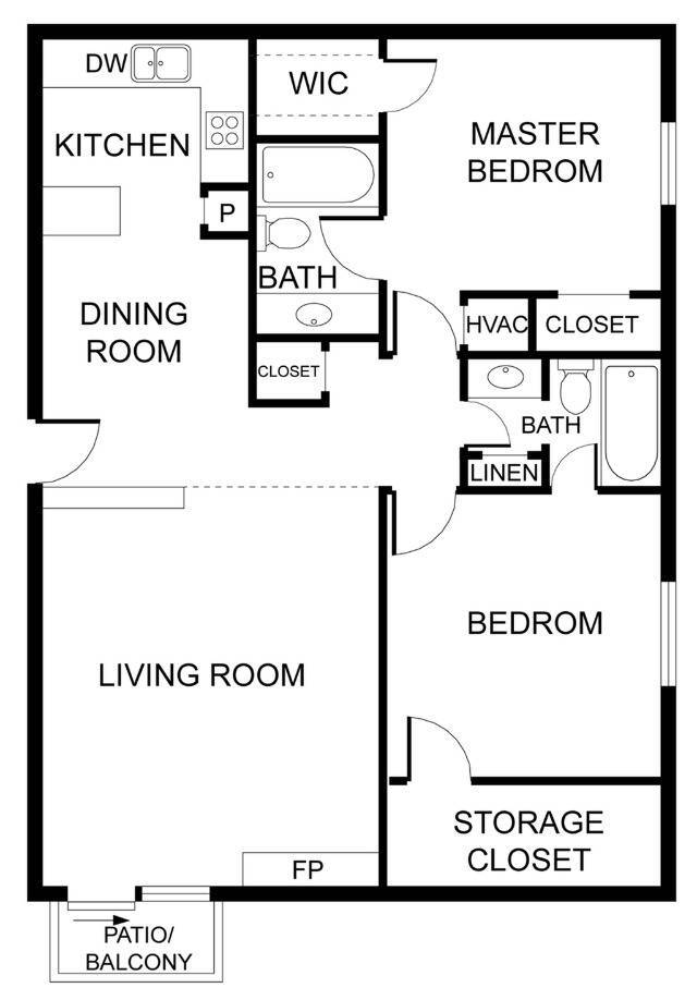 2 Bedroom x 2 Bathroom - 1240SF - 20FA20 - Vines at Eleanor