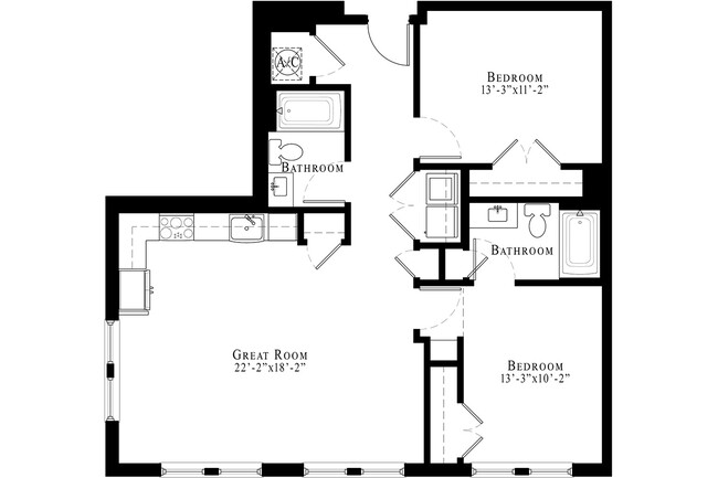 2 bed corner - Tremaine Boyd Apartments